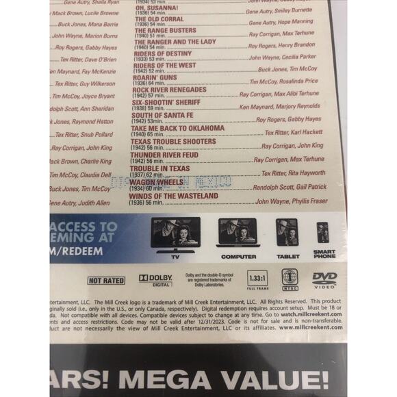 Cowboy Legends 50 Movie Collection DVD Set + Digital John Wayne Roy Rogers NEW - Picture 9 of 9